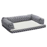 Quiet Time Defender Orthopedic Dog Sofa, 30.25" L X 40" W X 10" H, Teflon Gray, Large, Gray / White