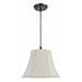 Winston Porter Seamus 1 - Light Single Cone Pendant Fabric in Brown/White | 9.5 H x 13 W x 7 D in | Wayfair 68C5A053F36E45B9B675E18B46042037