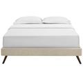 Ebern Designs Loryn Bed Frame w/ Round Splayed Legs Upholstered/Polyester in Brown | 13 H x 79.5 W x 85.5 D in | Wayfair