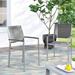 Modway Shore Dining Chair Outdoor Patio Aluminum Metal/Sling in Gray | 35 H x 22 W x 21.5 D in | Wayfair EEI-2586-SLV-GRY-SET