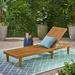 Loon Peak® Rylee 78.75" Long Reclining Acacia Single Chaise Wood/Solid Wood in Brown | 19 H x 24 W x 78.75 D in | Outdoor Furniture | Wayfair