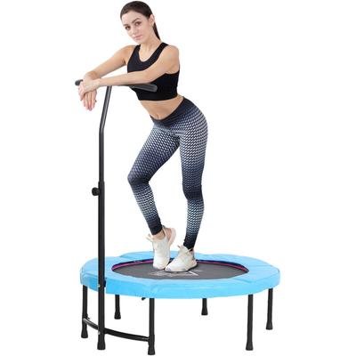 40'' Kids Mini Trampoline, Adult Rebounder Jumper w/ Handle Fitness - Blue - Homcom