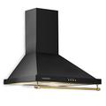 Klarstein Montblanc Cooker Hood - Kitchen Extractor Fan, Cooker Extractor Fan, 610m³ / h, 3 Stages, 165W, 2 x 1.5W LED Bulbs, Mounting Set with Wall Brackets, Energy Efficiency Class A, Black
