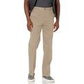 Savane Men's Big and Tall Flat Front Ultimate Performance Chino, Mid Khaki, 58x32