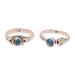 Turquoise Beauty,'Sterling Silver and Composite Turquoise Rings (Pair)'