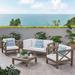 Breakwater Bay Sklar Outdoor 4 Piece Sofa Seating Group w/ Cushions Wood/Natural Hardwoods in White | 26.5 H x 60.5 W x 30.25 D in | Wayfair