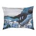 Tucker Murphy Pet™ Burkart Climbing on Mt. Fuji Indoor/Outdoor Dog Pillow/Classic Polyester in Green/Gray | 14 H x 42.5 W x 14 D in | Wayfair