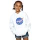 NASA Girls Classic Insignia Logo Distressed Hoodie White 12-13 Years