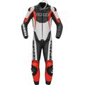 Spidi Sport Warrior Pro Tuta in pelle della moto monopezzo perforata, nero-rosso, dimensione 54
