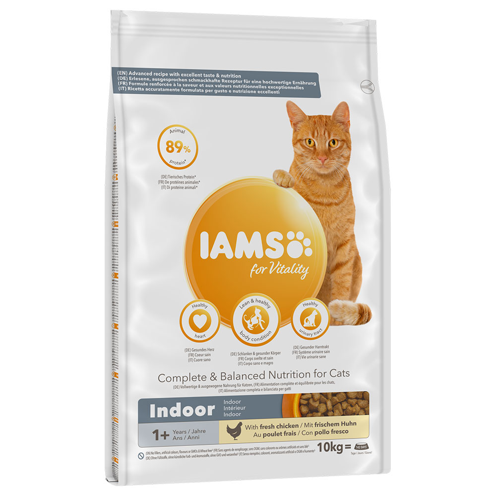 IAMS 2 x 10 / 15 kg Crocchette per gatto - Advanced Nutrition Indoor con Pollo fresco (2 x 10 kg)