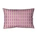 Latitude Run® Avicia Lined Diamonds Indoor/Outdoor Lumbar Pillow Polyester/Polyfill blend in Red/Pink | 20 H x 14 W x 3 D in | Wayfair