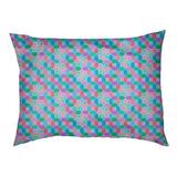 Tucker Murphy Pet™ Byrge Stained Glass Dog Pillow Polyester/Fleece in Pink/Green/Indigo | Medium (29.5" W x 19.5" D x 9.5" H) | Wayfair