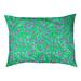 Tucker Murphy Pet™ Byrge Swirly Floral Outdoor Dog Pillow Polyester in Green/Indigo | 14 H x 42.5 W x 14 D in | Wayfair