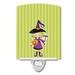 Caroline's Treasures Halloween Witch 2 Ceramic Night Light Ceramic in Green | 6 H x 4 W x 3 D in | Wayfair BB9155CNL