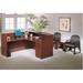 Red Barrel Studio® Fabiano 29" H x 42" W Reversible Desk Return Manufactured Wood in Brown/Red | 29 H x 42 W x 24 D in | Wayfair