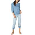 Mey 13951-516 Women's Paula Faded Blue Striped Cotton Pyjama Set 16