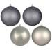 Vickerman 571415 - 8" Limestone 4 Assorted Finish Ball Christmas Tree Ornament (4 pack) (N592025DA)