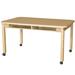 Wood Designs Two Seat Desk w/ Adjustable Legs 12"-17" Wood/Metal in Brown | 19 H x 48 W x 18 D in | Wayfair HPL1848DSK22C6