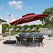 Arlmont & Co. Mina 12' Round Cantilever Umbrella Metal in Orange/Brown | 108 H in | Wayfair 08F5E241AAB94A69AF8075DC0138A19A