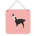 East Urban Home Llama Q Ara Check Wall Décor Metal in Pink | 6 H x 6 W x 0.03 D in | Wayfair 7A6995D931614605878E75C4CEDBCFA5