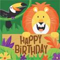 The Party Aisle™ Jungle Safari Happy Birthday 6.5" Paper Disposable Napkins in Green/Orange/Yellow | Wayfair 5A038B53DB3A4785BFC22F7767C3231A