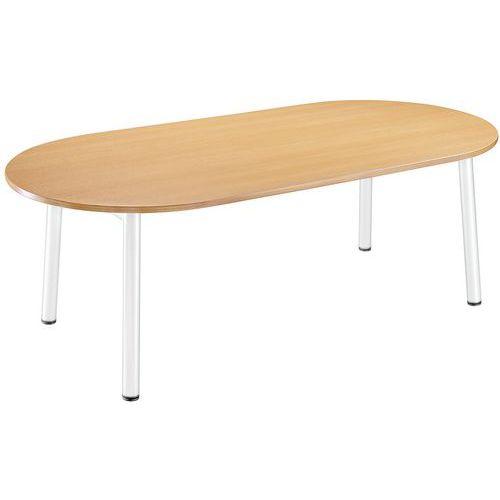 table de reunion congres oblong 240 cm hetre / blanc