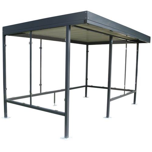 Abri Fumeur Anthracite L Ht : 2.50 M Acier Galvanisé - Manutan Expert