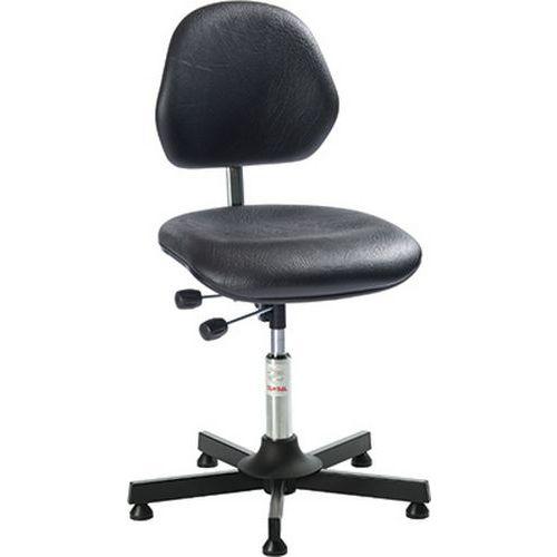 Siège Aktiv-mousse Froide Imitation Cuir-medium-acier-noir - Global Professional Seating
