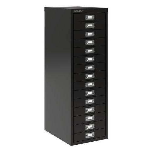 Armoire 15 Tiroirs Noir Texturé - Bisley