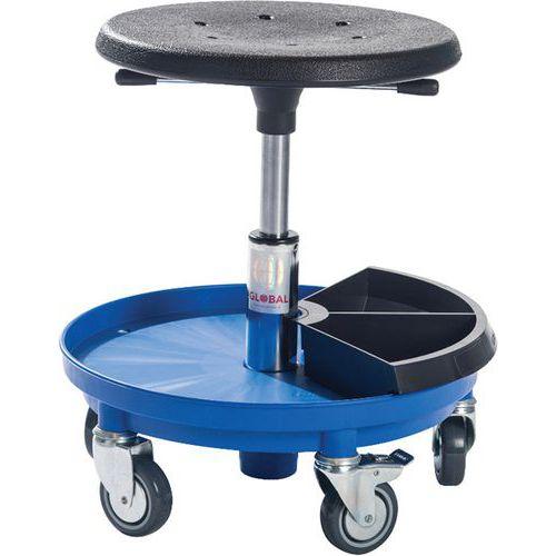 Tabouret D'atelier Sigma 400p - Medium - Noir/bleu - Global Professional Seating