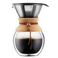 Bodum 4-Cup Pour Over Double Wall Coffee Maker, 34 Ounce Glass, Stainless Steel in Black/Brown | 9.039 H x 5.502 W x 6.288 D in | Wayfair 11682-109