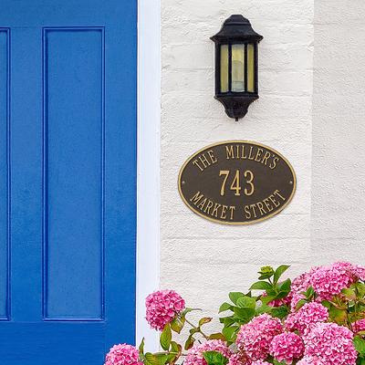 Hawthorne Address Plaques - Lawn Plaque, White with Gold Type Lawn Plaque, Estate - Frontgate