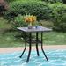 Lark Manor™ Angelleigh Patio Square Cast Aluminum Bistro Table Metal in Black | 29 H x 27.5 W x 27.5 D in | Wayfair