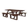 Rosecliff Heights Westbrook Outdoor Picnic Table Wood/Plastic in Red | 94 W x 74 D in | Wayfair 45235FFDAFDE40F4969DA9E1701229E8