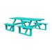 Rosecliff Heights Westbrook Outdoor Picnic Table Wood/Plastic in Blue | 94 W x 74 D in | Wayfair 54C254C0AA864AB493088B8AB3A7772E