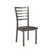 Red Barrel Studio® Giorgio Metal Ladder Back Side Chair Faux Leather/Upholstered/Metal in Gray | 38 H x 17 W x 19 D in | Wayfair