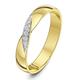 Theia 9ct Yellow Gold 0.04ct Diamond Cross Over 3.5mm Wedding Ring - Size U