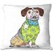 Winston Porter Amnicon Couch Russell Dog Camel Throw Pillow Polyester/Polyfill blend in White | 18 H x 18 W in | Wayfair