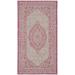 "Courtyard Collection 2'-7"" X 5' Rug in Light Grey And Fuchsia - Safavieh CY8751-39712-3"