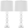 Amanda 31-Inch H White Crystal Glass Globe Lamp (Set of 2) - Safavieh LIT4006C-SET2