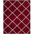 Hudson Shag Collection 6' X 9' Rug in Red And Ivory - Safavieh SGH281R-6