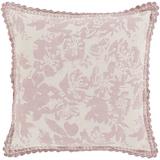 Hiltner Linen Floral Throw Pillow Cover in Pink/Gray Laurel Foundry Modern Farmhouse® | 22 H x 22 W x 0.25 D in | Wayfair