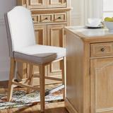 Birch Lane™ Hinton 24" Counter Stool Wood/Upholstered in Brown/Gray/White | 43.75 H x 18 W x 25 D in | Wayfair 1D30BD5C3ED147F68D641B505AAAC2EB