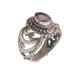 Faithful Bloom,'Amethyst Sterling Silver 18k Gold Accented Cocktail Ring'