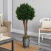 Canora Grey 55in. Boxwood Artificial Topiary Tree in Planter UV Resistant (Indoor/Outdoor) Silk/Plastic/Metal | 55 H x 23 W x 23 D in | Wayfair