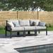 Lark Manor™ Analyssia Outdoor 3 Piece Sofa Seating Group w/ Cushions Metal in Gray | 33 H x 88 W x 35 D in | Wayfair