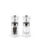 Peugeot - Oslo Manual Salt and Pepper Mill Set - Adjustable Grinder - Acrylic and Stainless Steel, Clear, 14 cm