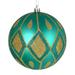 Vickerman 529553 - 6" Teal Matte Glitter Diamond Ball Christmas Tree Ornament (3 pack) (N188242D)