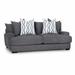 Wade Logan® Avianne 87" Recessed Arm Sofa w/ Reversible Cushions Polyester in Gray/Black | 35 H x 87 W x 43 D in | Wayfair