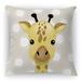 Isabelle & Max™ Rodrick Giraffe Baby Polka Dots Throw Pillow Eco-Fill/Polyester in White/Brown | 16 H x 16 W x 4 D in | Wayfair